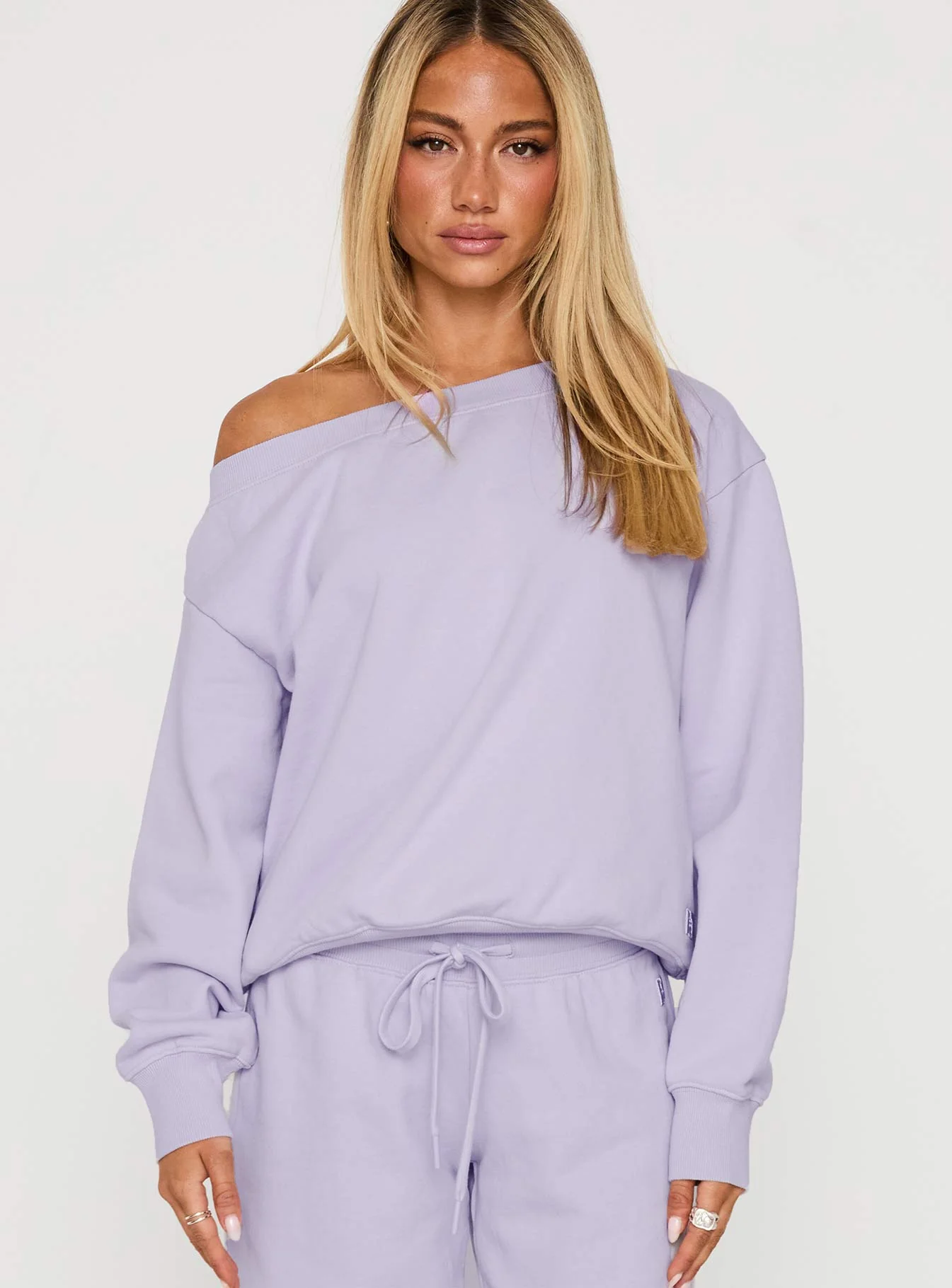 Wellness Off The Shoulder Jumper Washed Lavender - Image 2