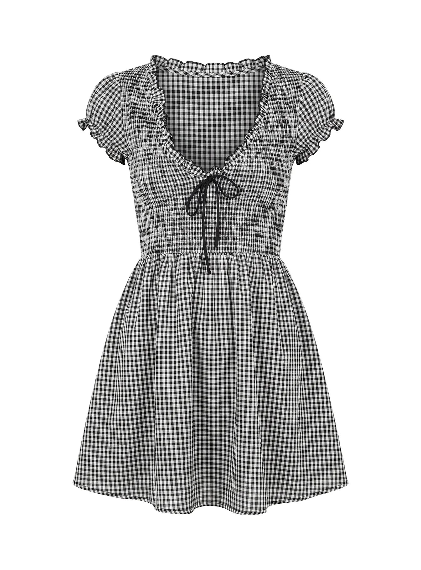 Wescott Gingham Playsuit Black / White - Image 8