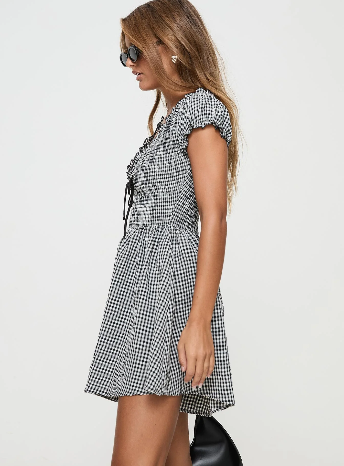 Wescott Gingham Romper Black / White Tall - Image 4