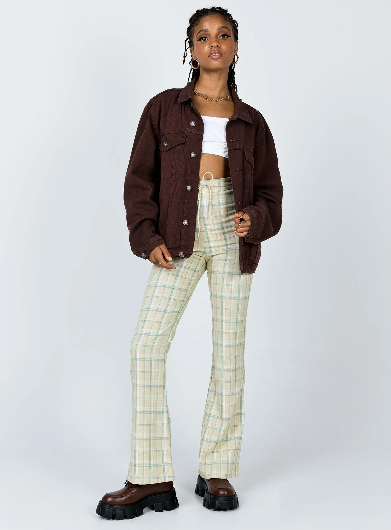 Western Denim Jacket Dark Brown - Image 8