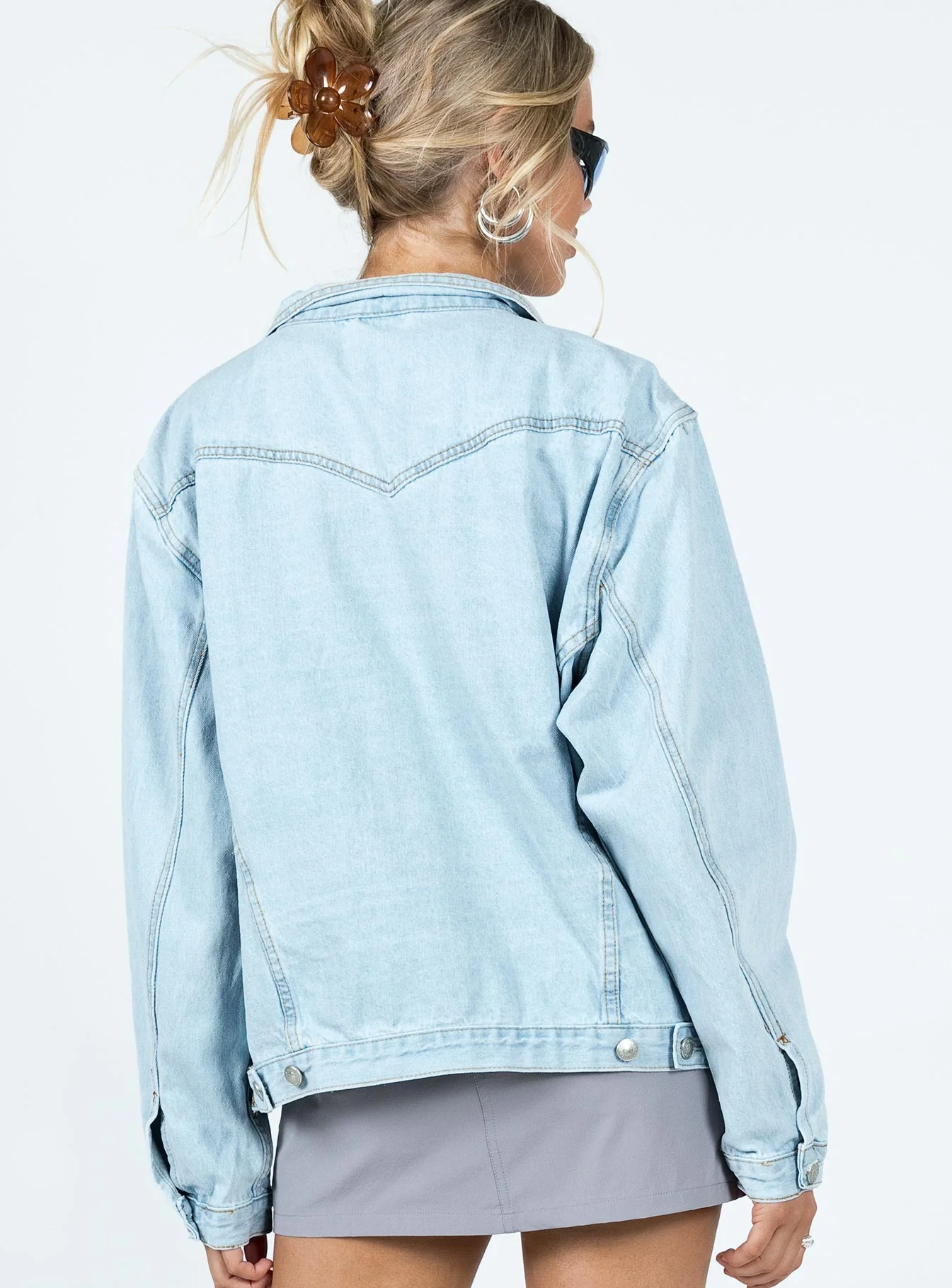 Western Denim Jacket Light Wash - Image 5
