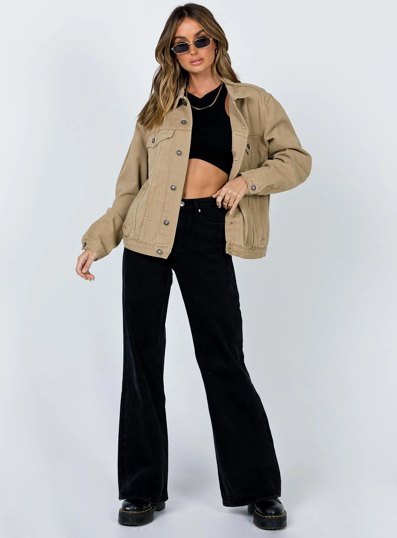Western Denim Jacket Tan - Image 3