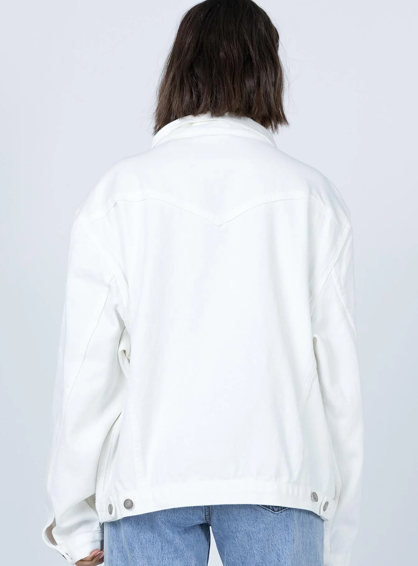 Western Denim Jacket White - Image 5