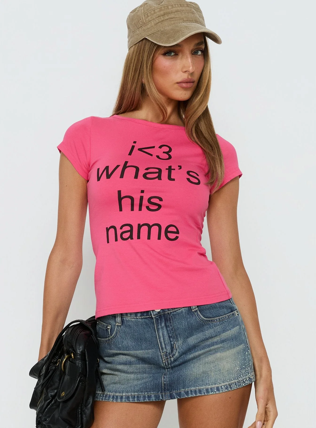 What's His Name Graphic Top Hot Pink - Image 2