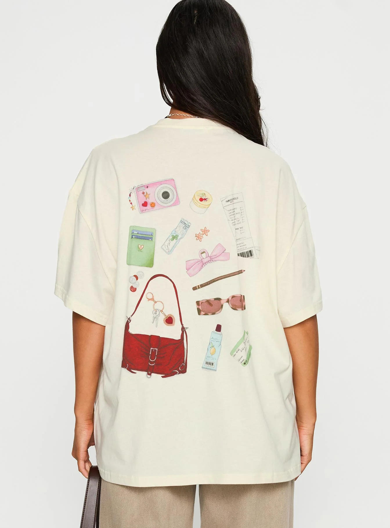 What's In My Bag Graphic Tee Cream / Multi - Image 5