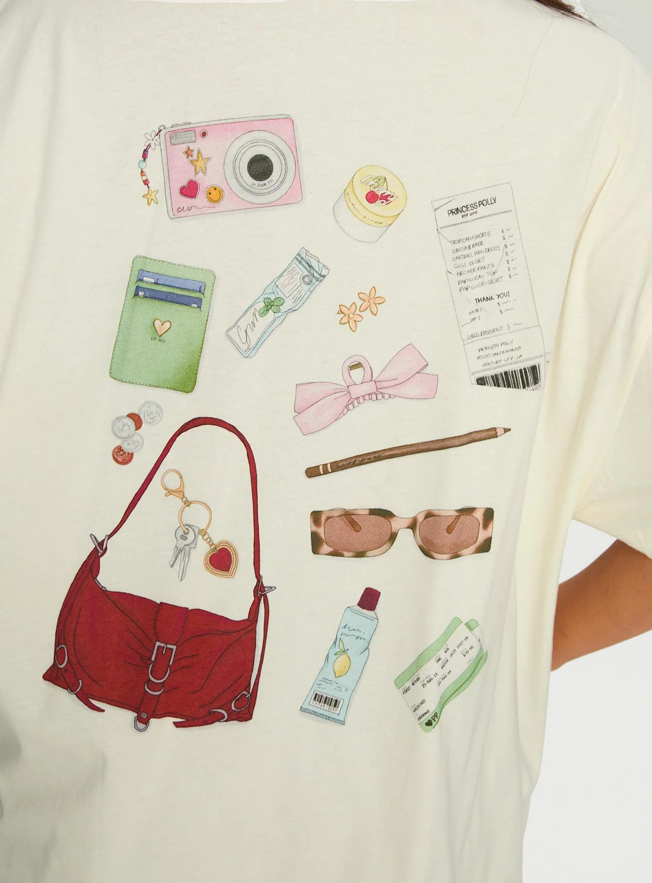 What's In My Bag Graphic Tee Cream / Multi - Image 6