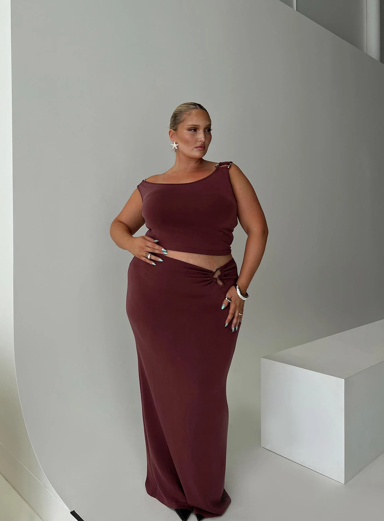Whiley Maxi Skirt Mauve Curve - Image 2