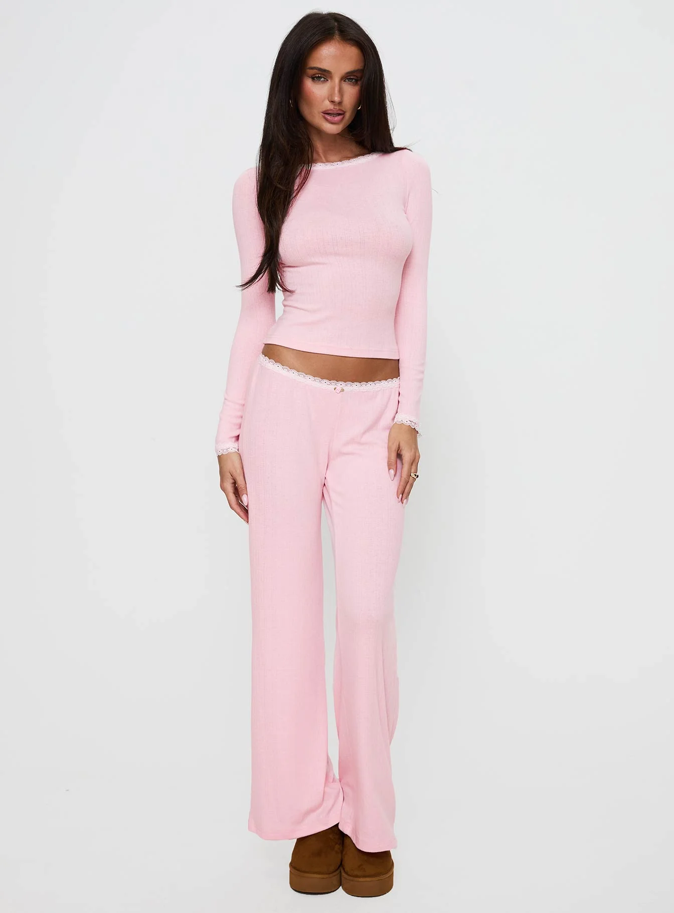 Whimsie Long Sleeve Sleep Top Pink - Image 3