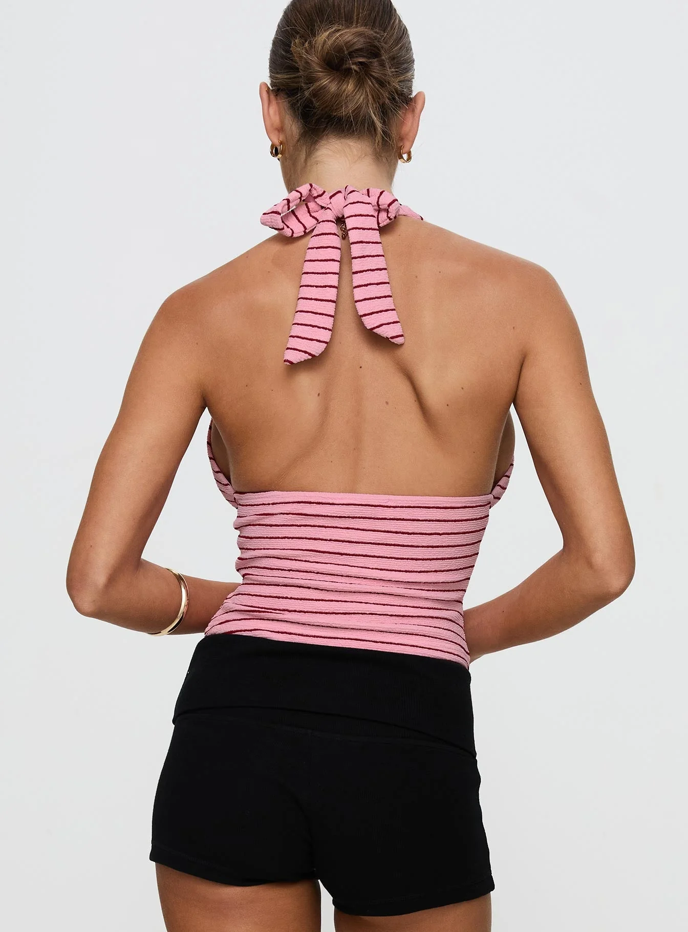 Whimsy Halter Top Pink / Red Stripe - Image 5