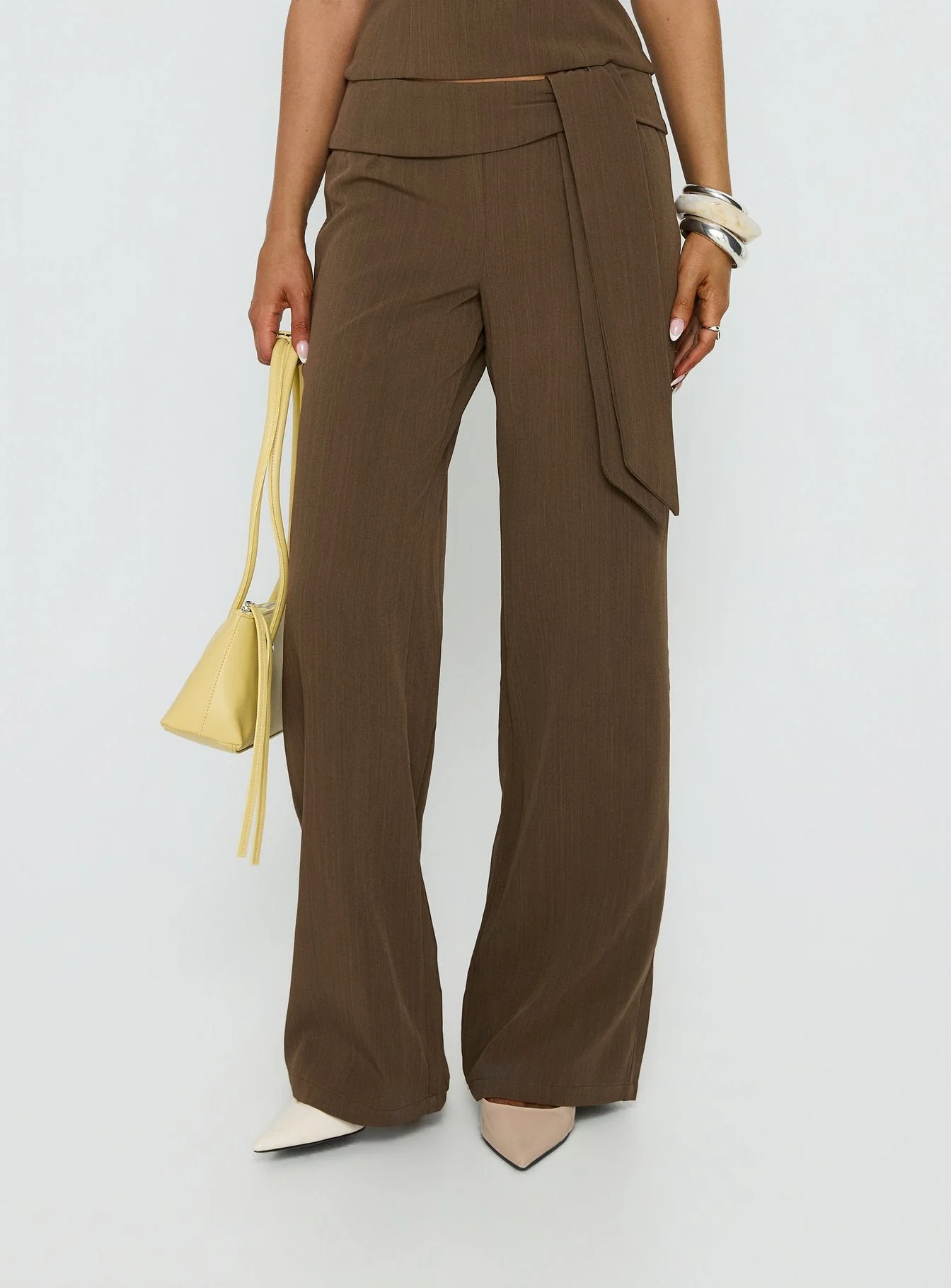 Wild Haze Tie Waist Pants Dark Green - Image 2
