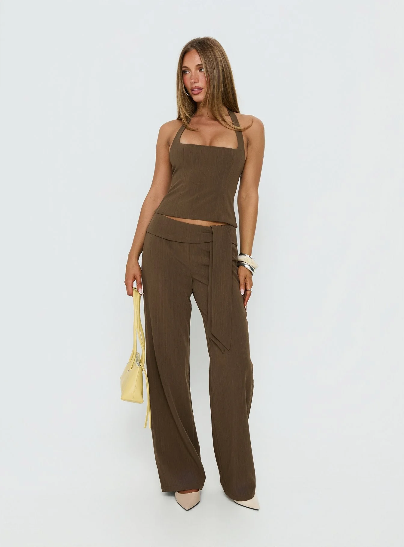 Wild Haze Tie Waist Pants Dark Green - Image 3