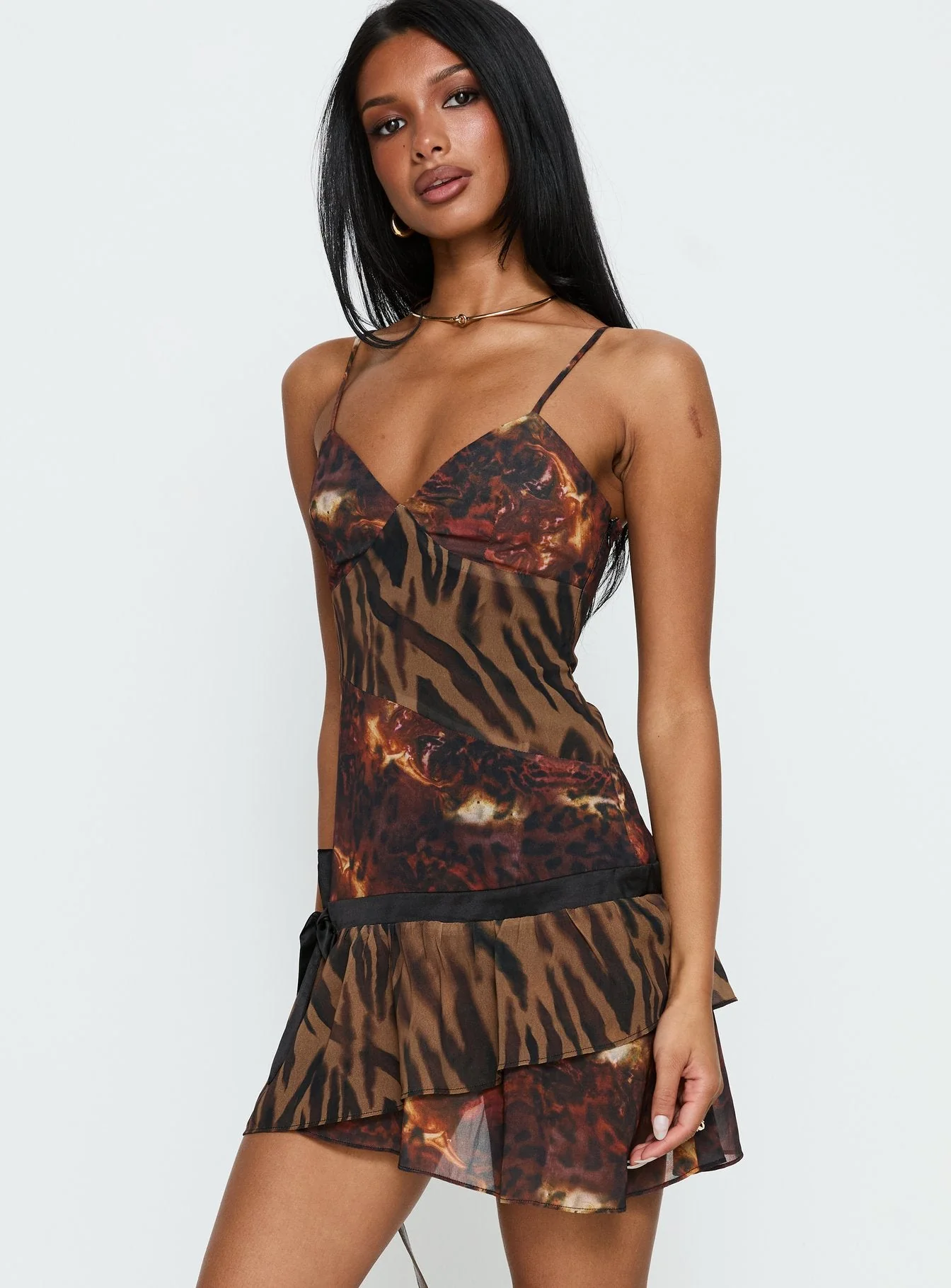Wild Horizon Spliced Mini Dress Animal - Image 4