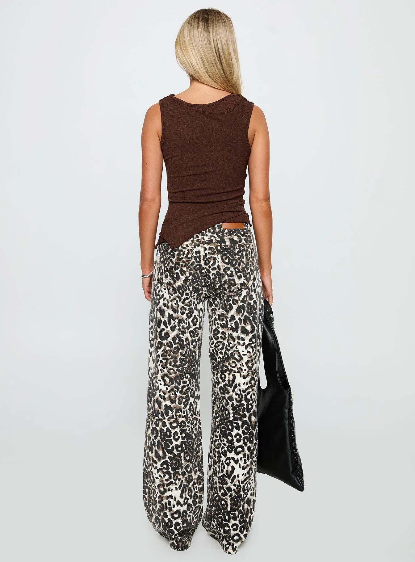 Wild Ride High Rise Wide Leg Cargo Jeans Leopard - Image 5