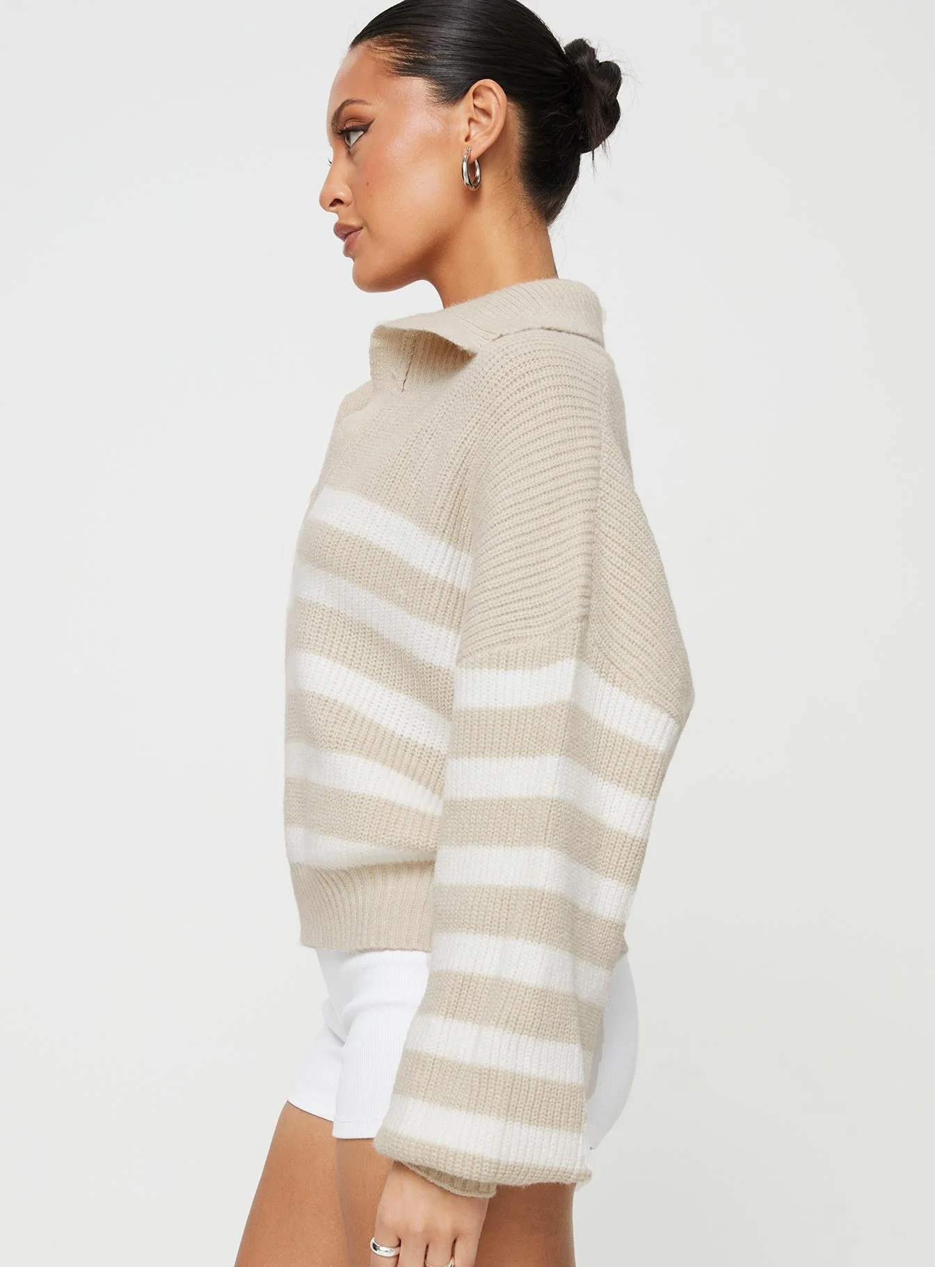 Williamson Stripe Jumper Beige - Image 4
