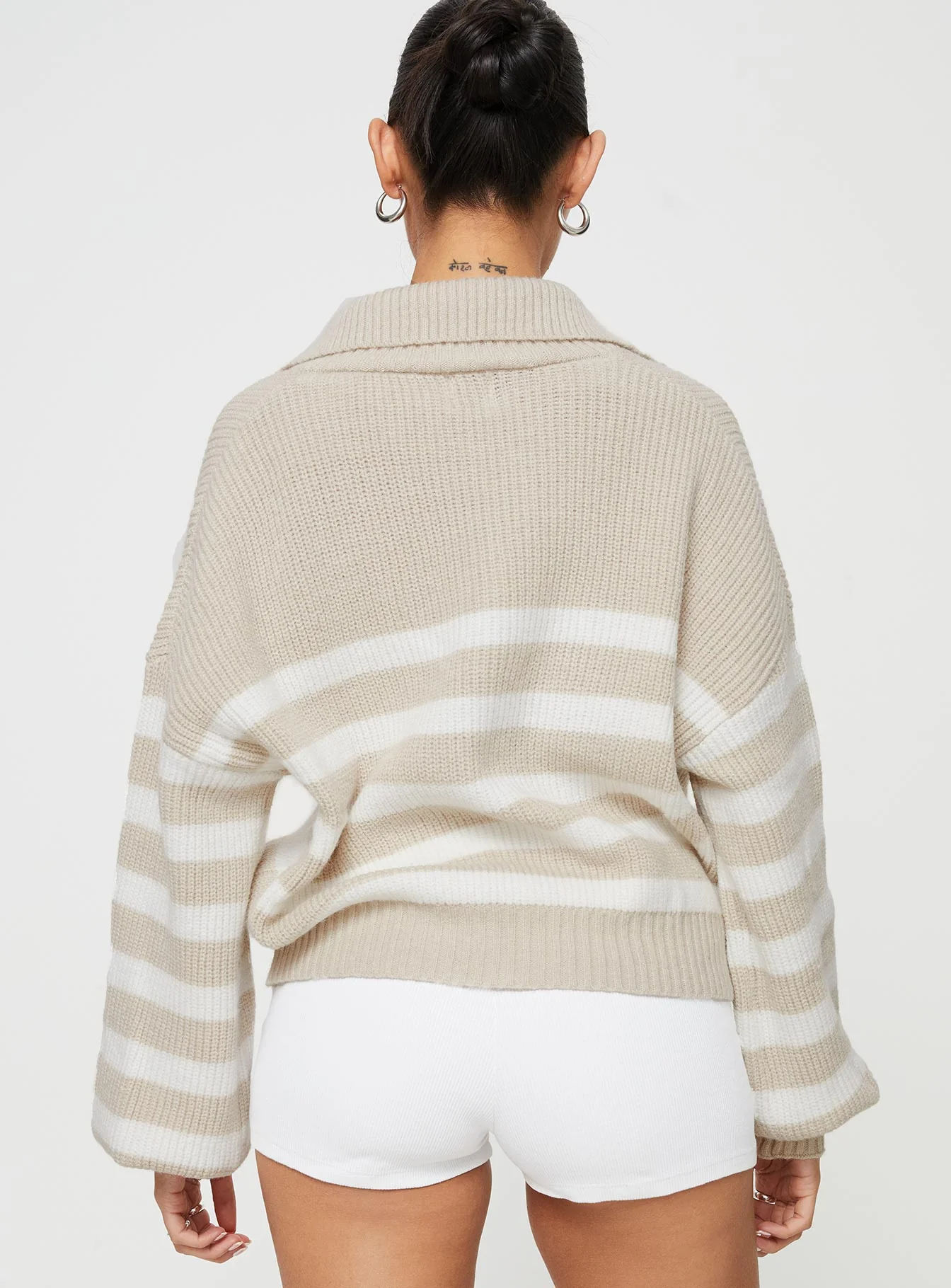 Williamson Stripe Jumper Beige - Image 5