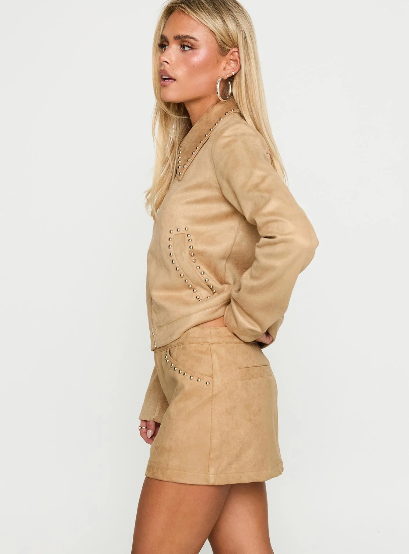 Willoughby Mini Skirt Beige - Image 4