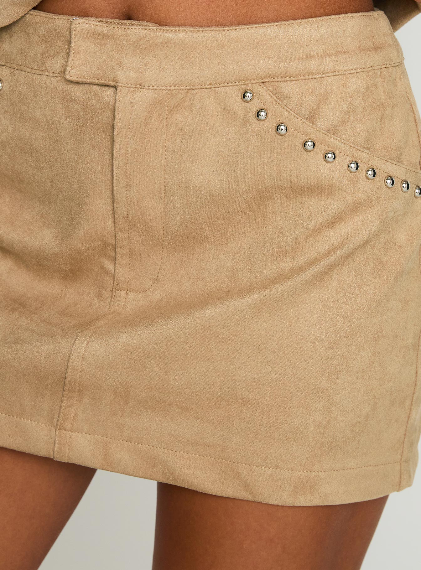 Willoughby Mini Skirt Beige - Image 6