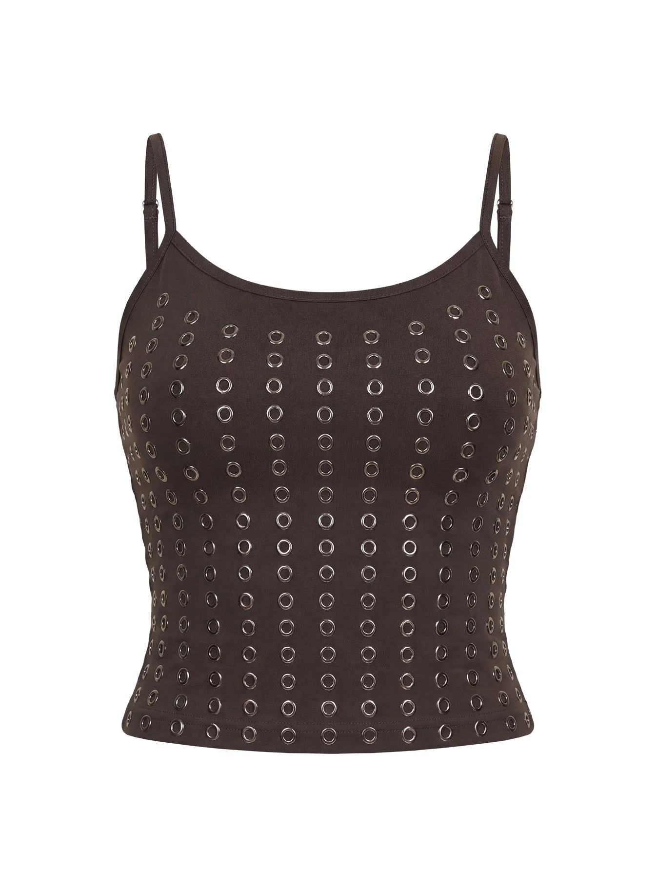 Winter Solstice Scoop Neck Eyelet Detail Top Dark Slate - Image 10