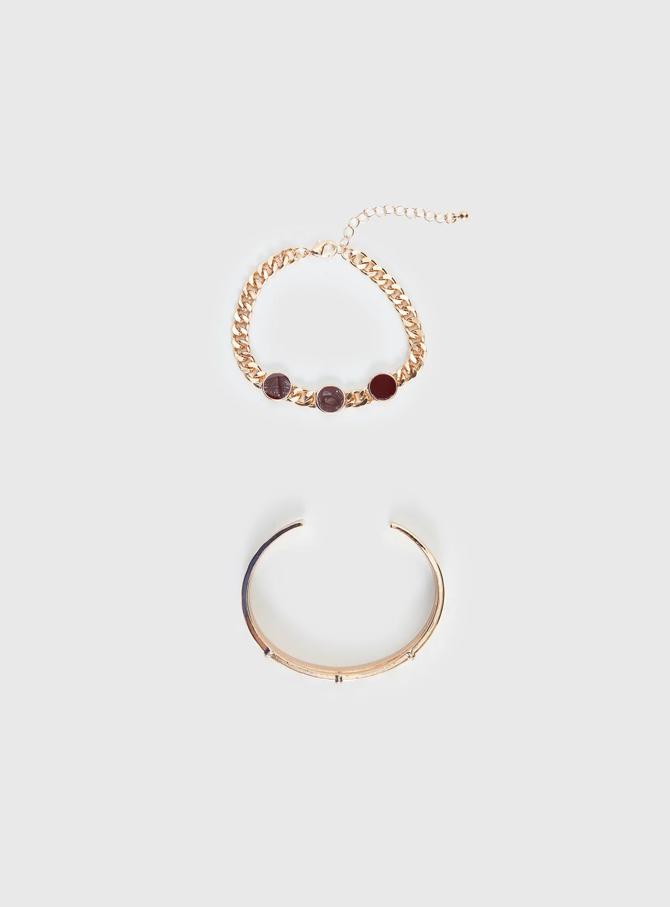 Wish You Would Bracelet Set Gold / Red - Image 3