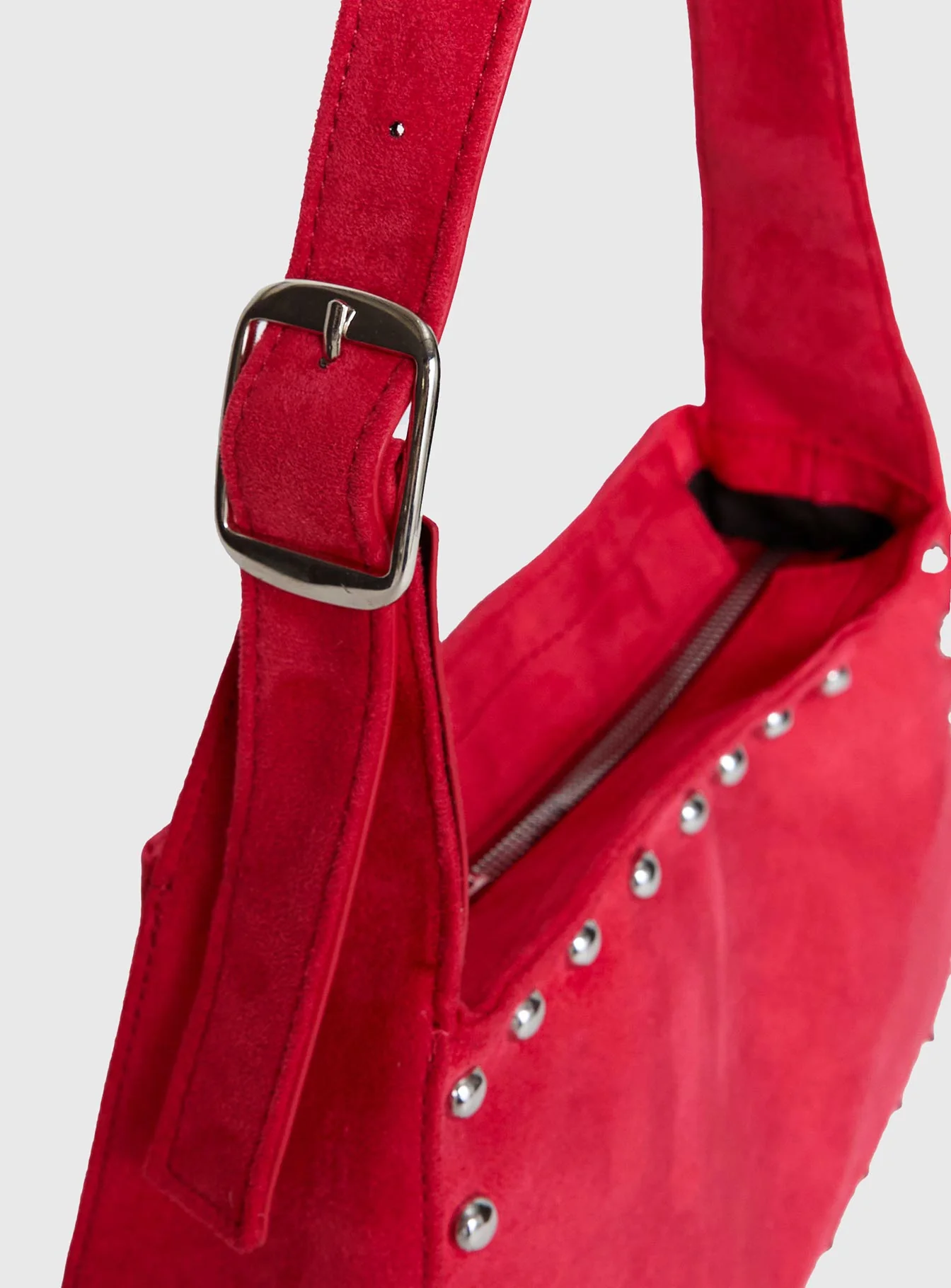 Wistfully Studded Shoulder Bag Red - Image 5