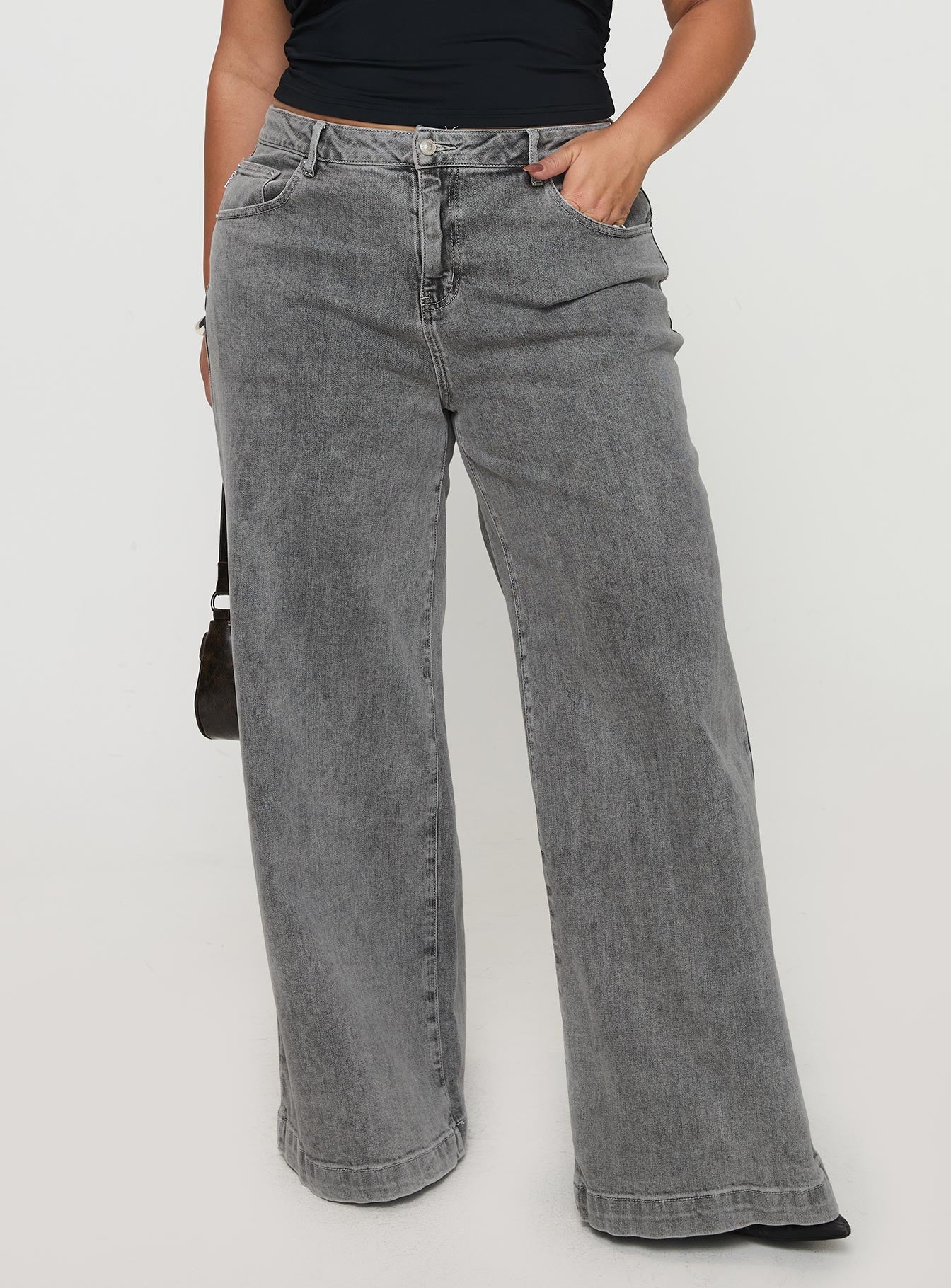 Wolfie High Rise Wide Leg Slouchy Jeans Steel Curve - Image 2