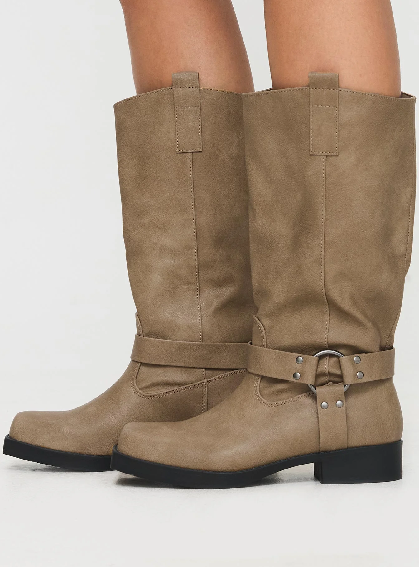 Wrecked Western Boots Beige - Image 3