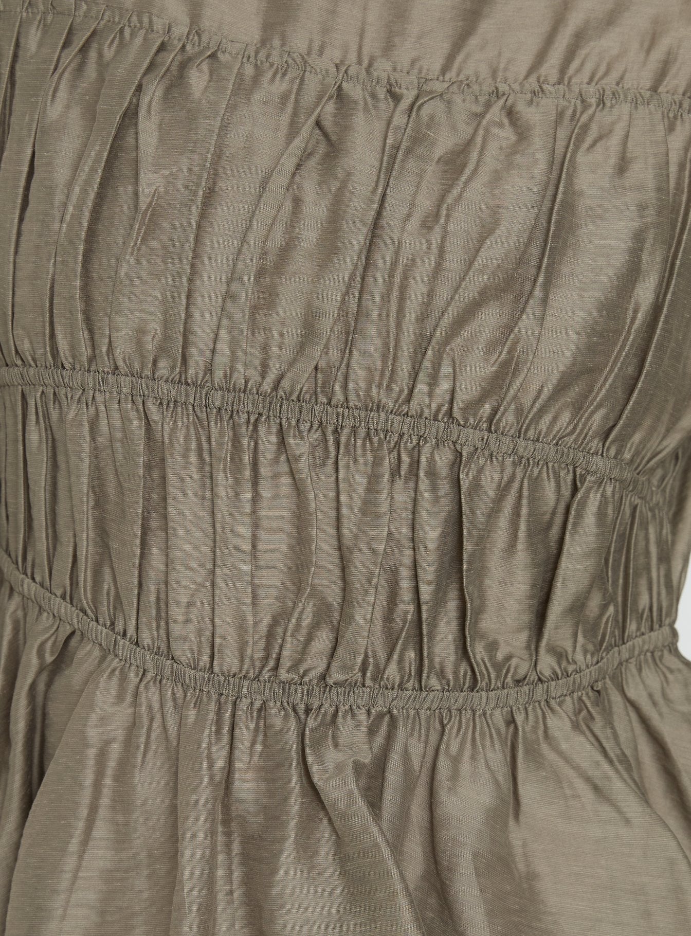 Xamira Ruched Long Sleeve Top Olive - Image 5