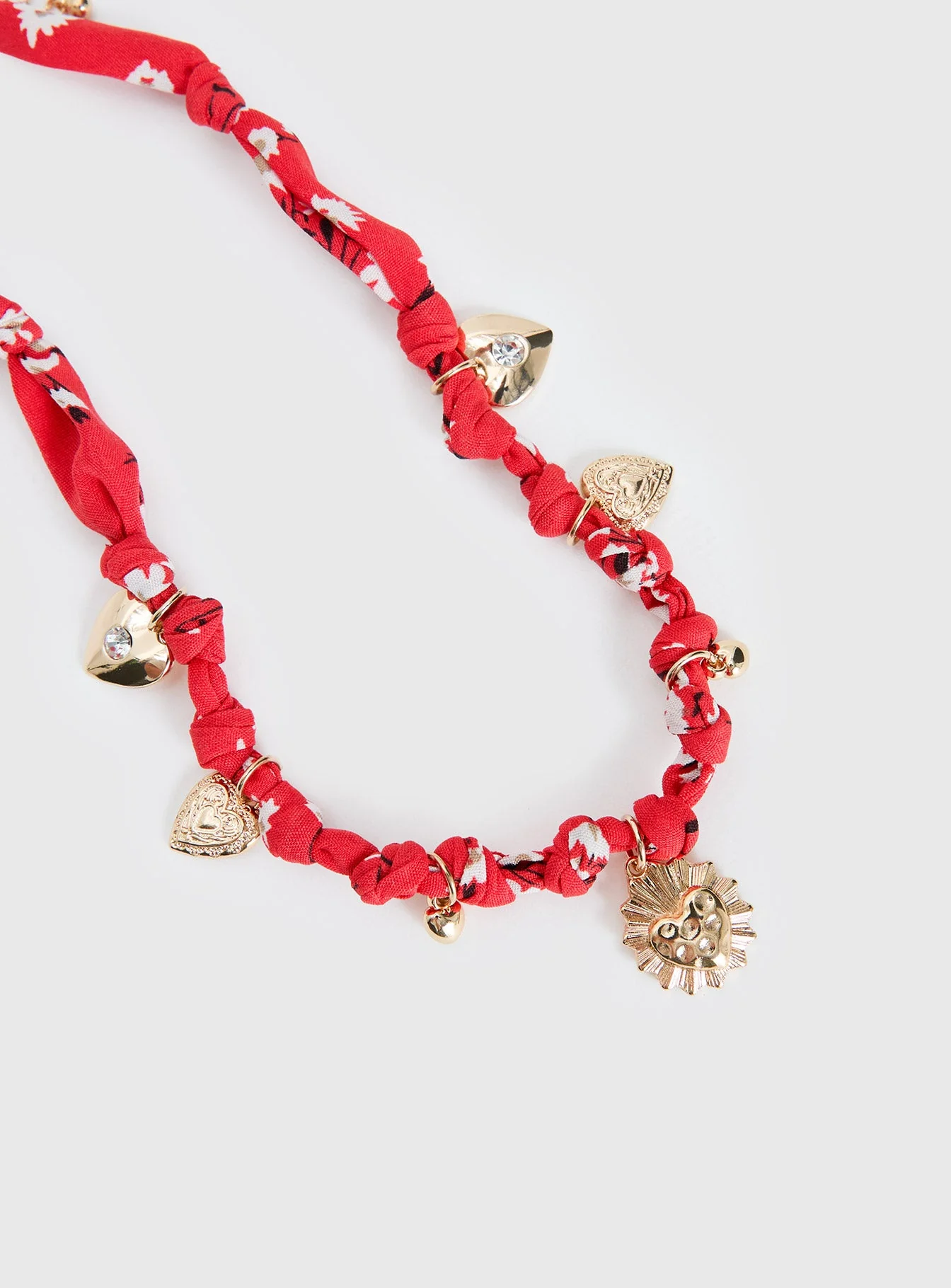 Xavia Bandana Necklace Gold / Red - Image 3