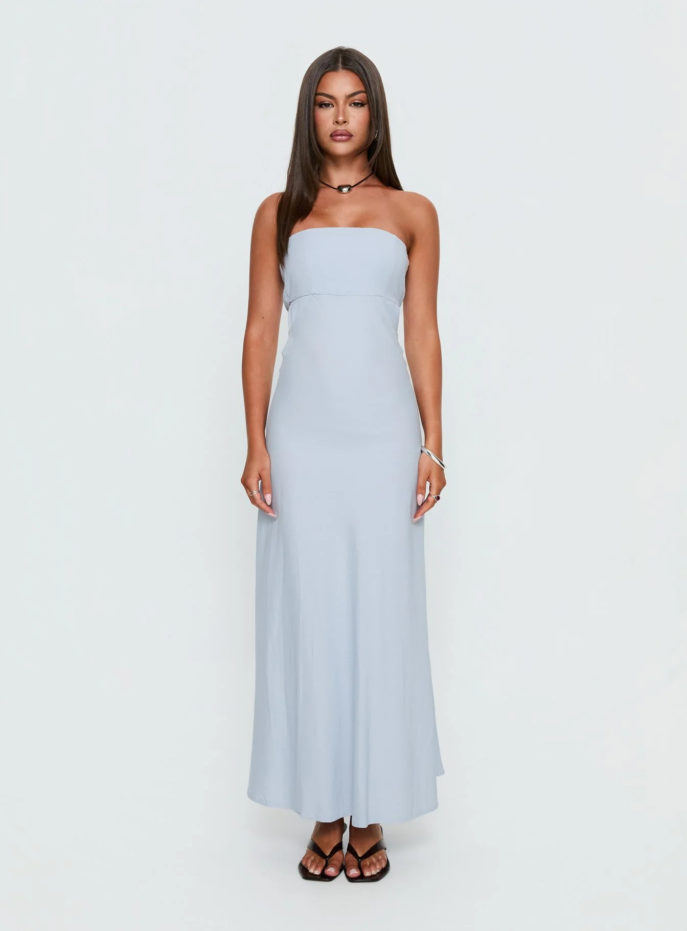 Yahir Strapless Maxi Dress Baby Blue - Image 6