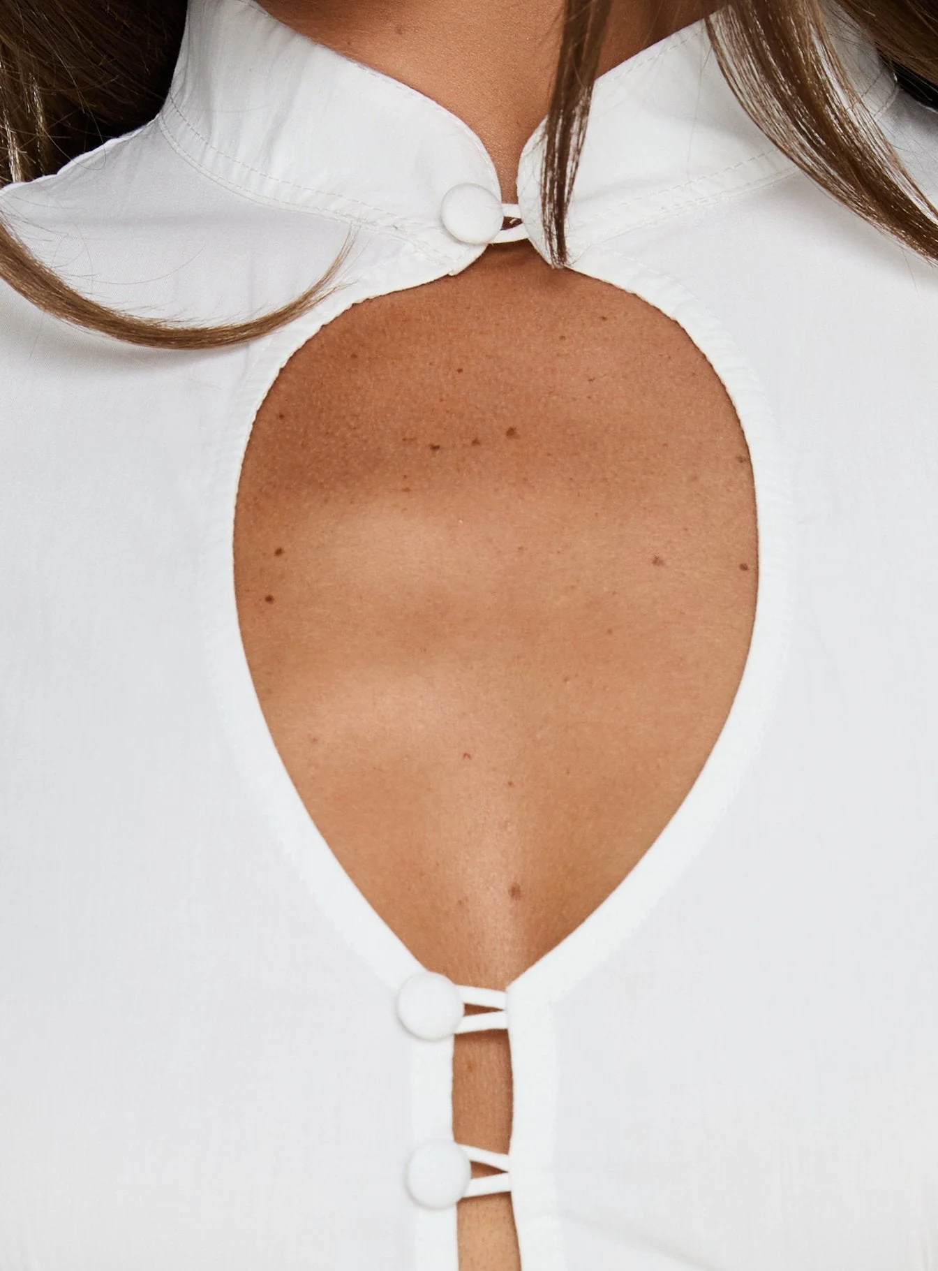 Yamila Keyhole Blouse Top White - Image 6