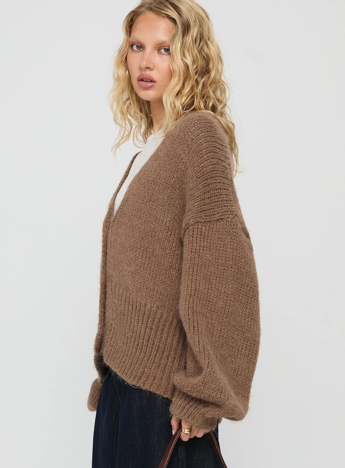 Yasmyn Knit Cardigan Brown - Image 3