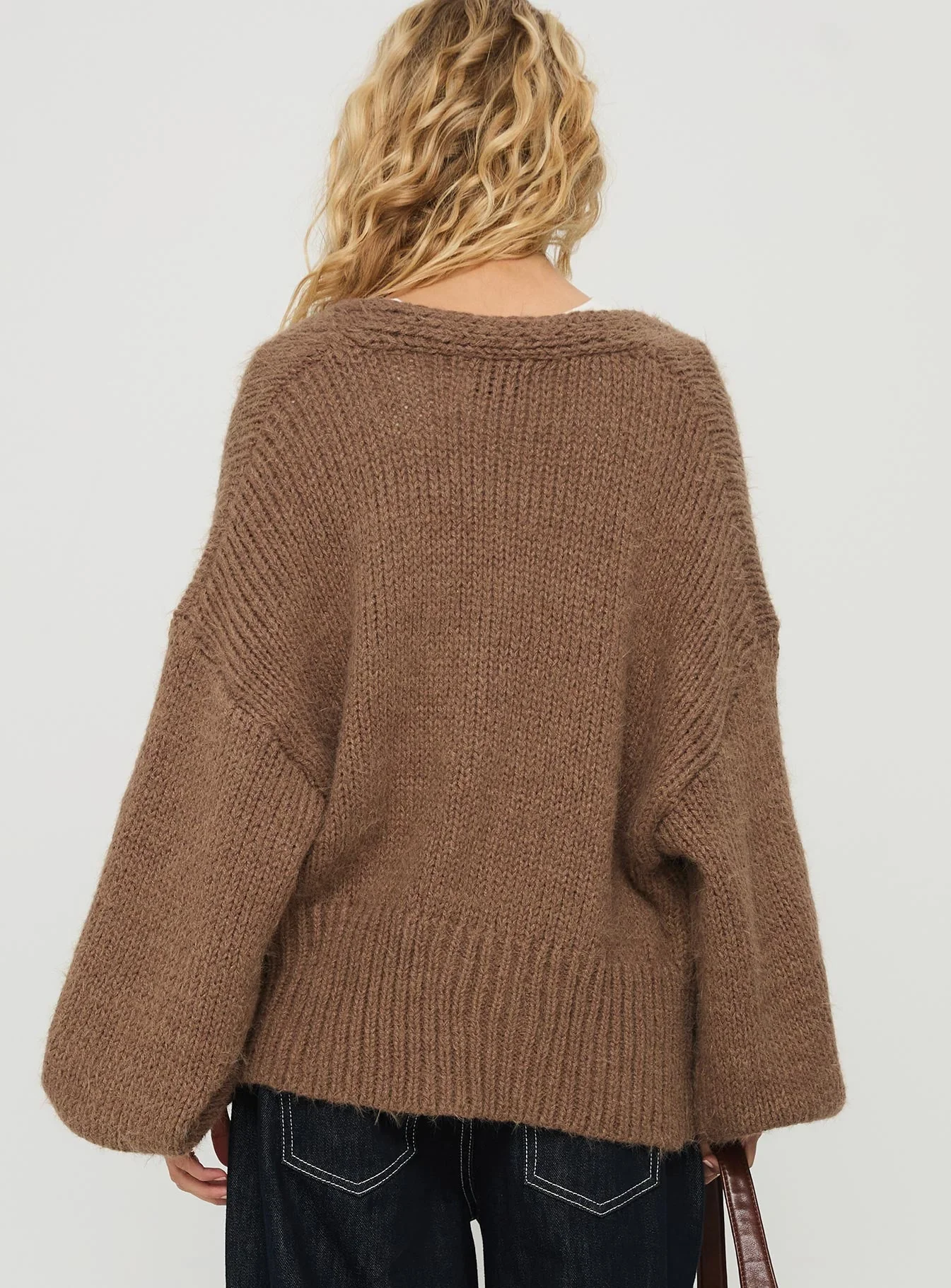 Yasmyn Knit Cardigan Brown - Image 4