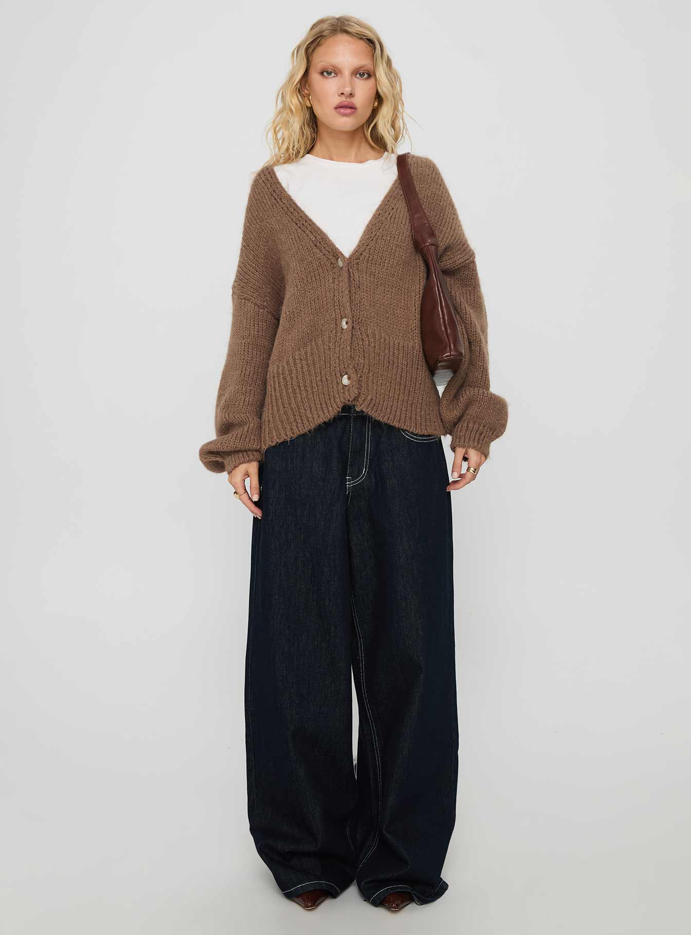 Yasmyn Knit Cardigan Brown - Image 6