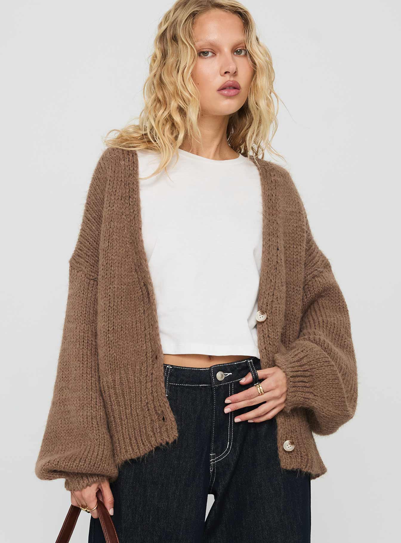 Yasmyn Knit Cardigan Brown - Image 7