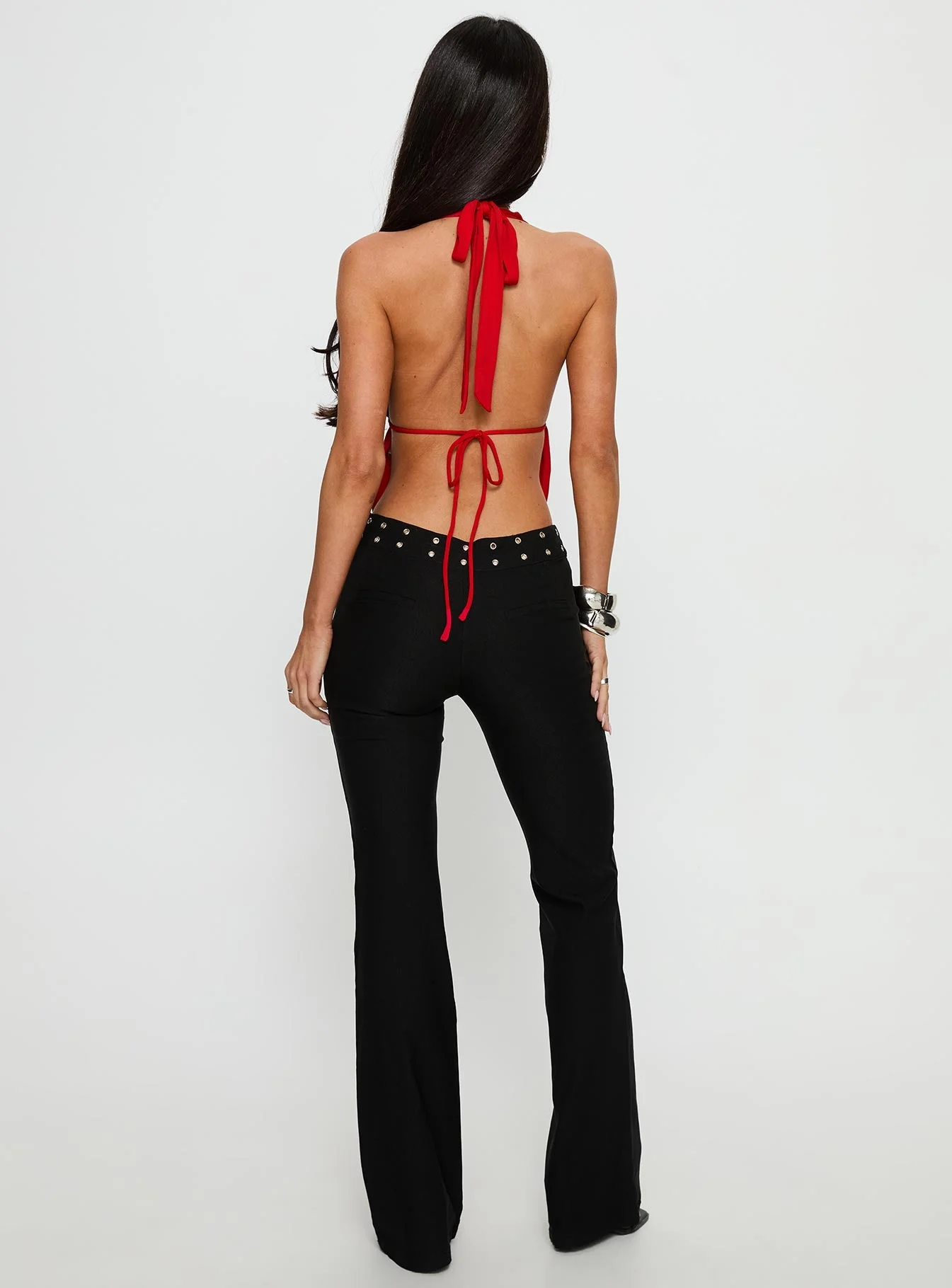 Yevina Eyelet Flare Pant Black - Image 5