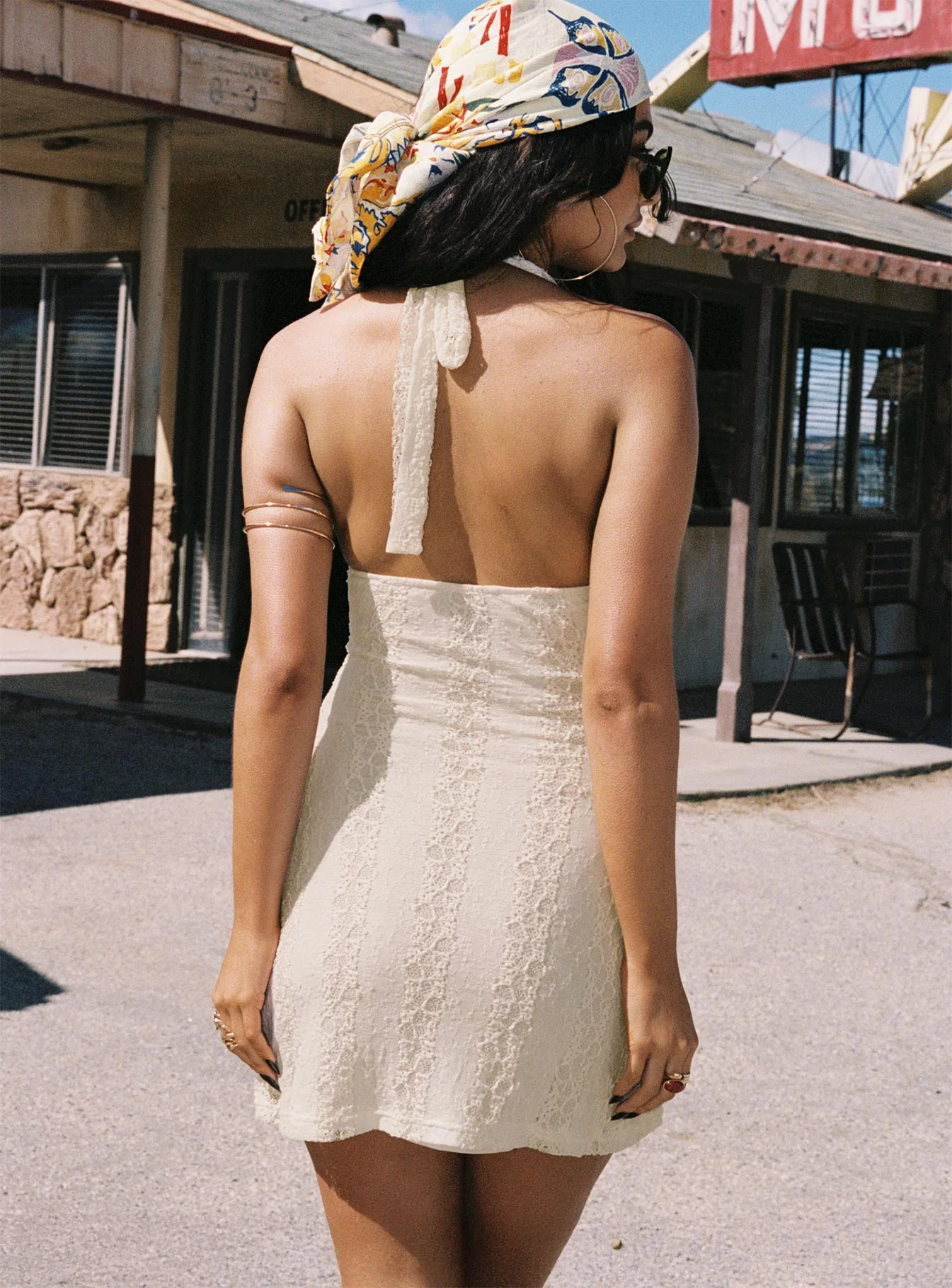 Youthful Spirit Halter Mini Dress Cream - Image 4