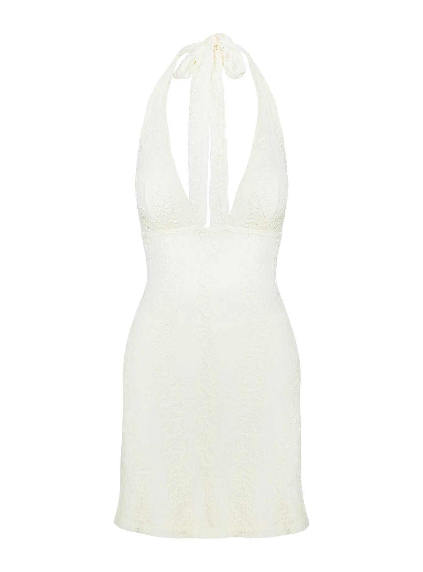 Youthful Spirit Halter Mini Dress Cream - Image 5