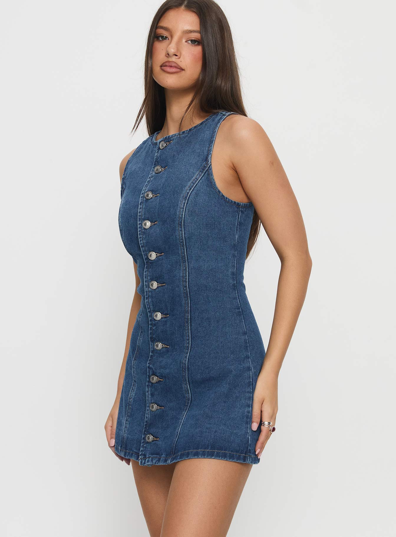 Yumiko Denim Romper Mid Wash - Image 4