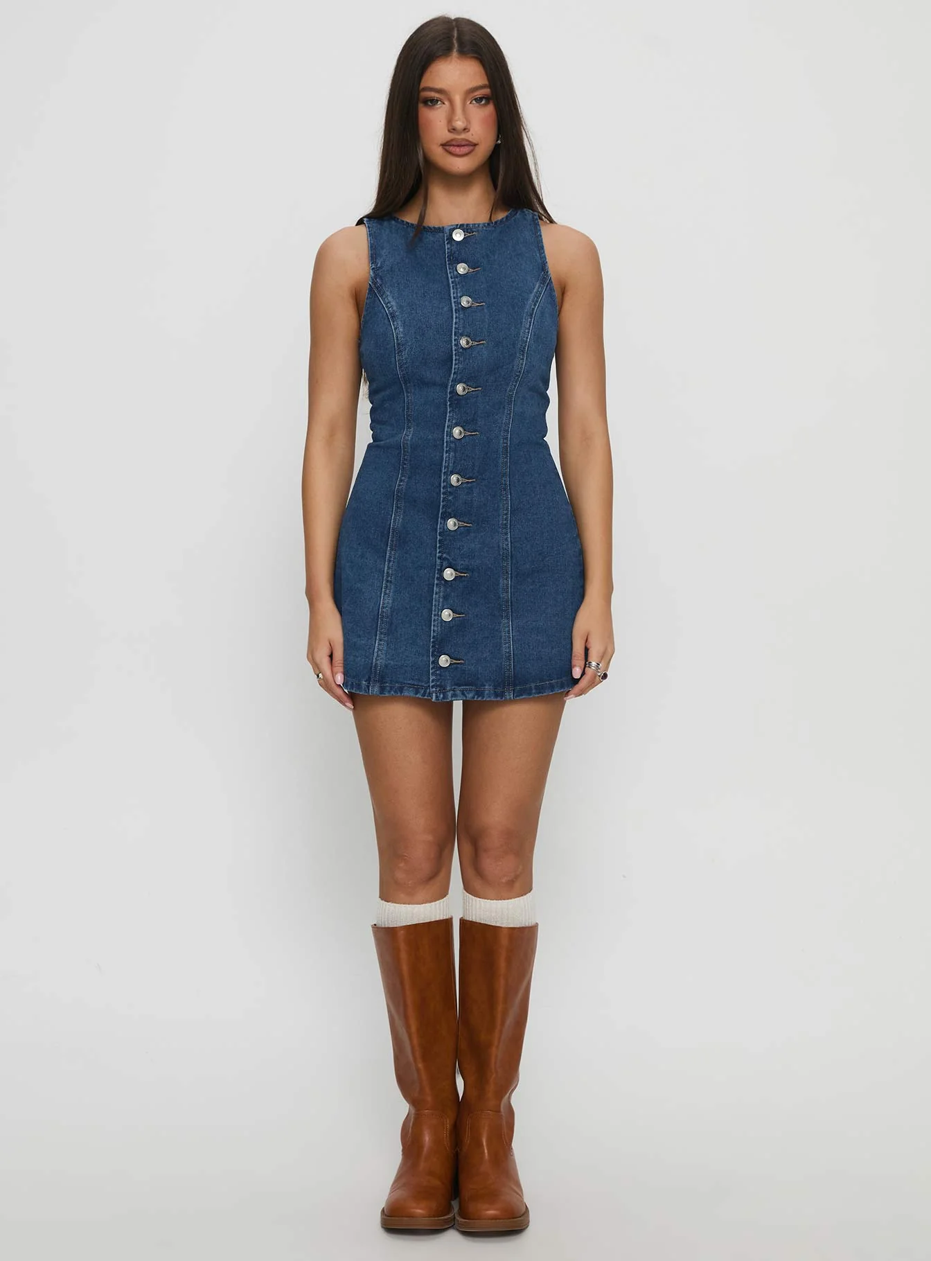 Yumiko Denim Romper Mid Wash - Image 7