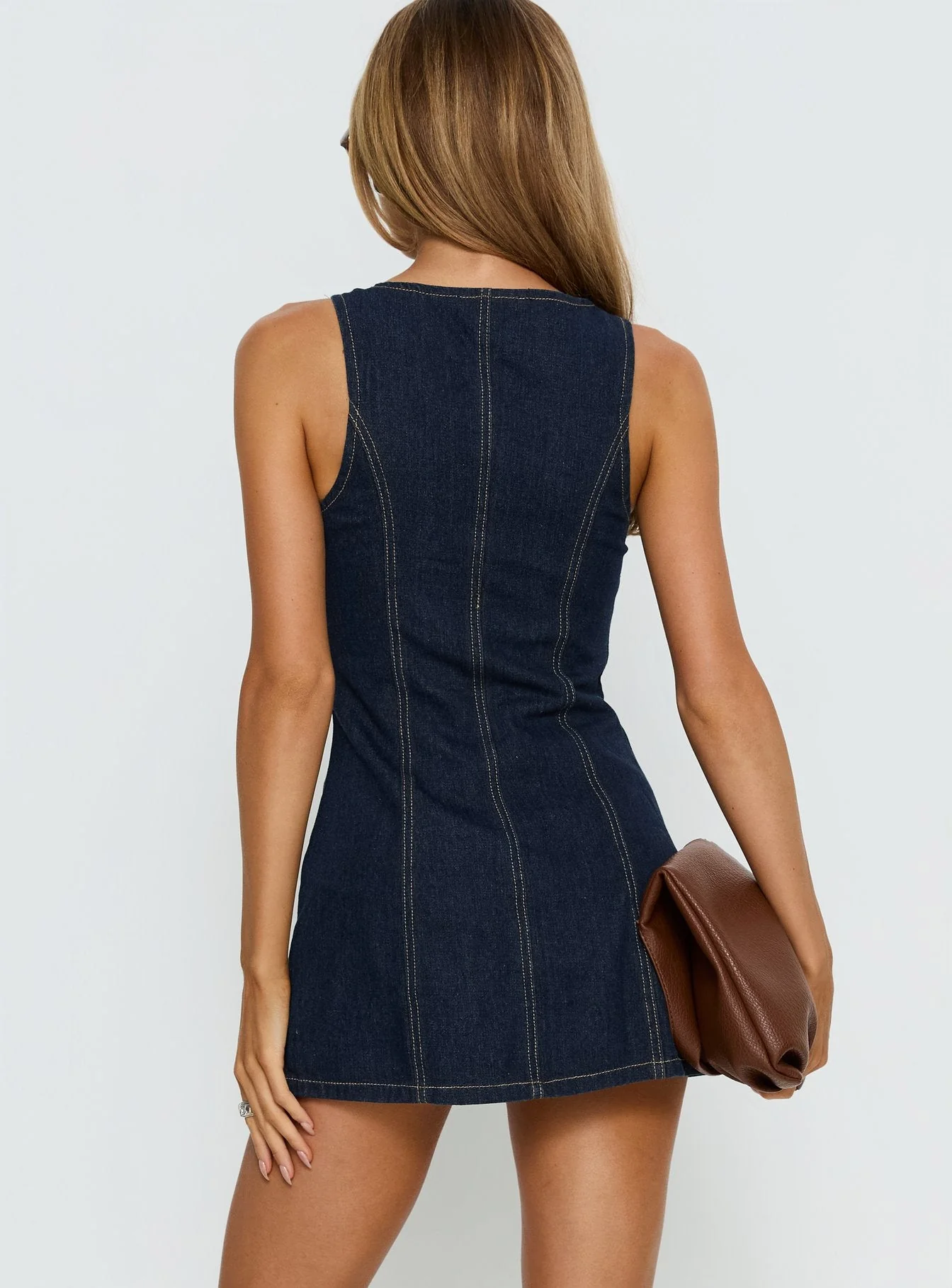 Yumiko Denim Romper Raw Denim - Image 5