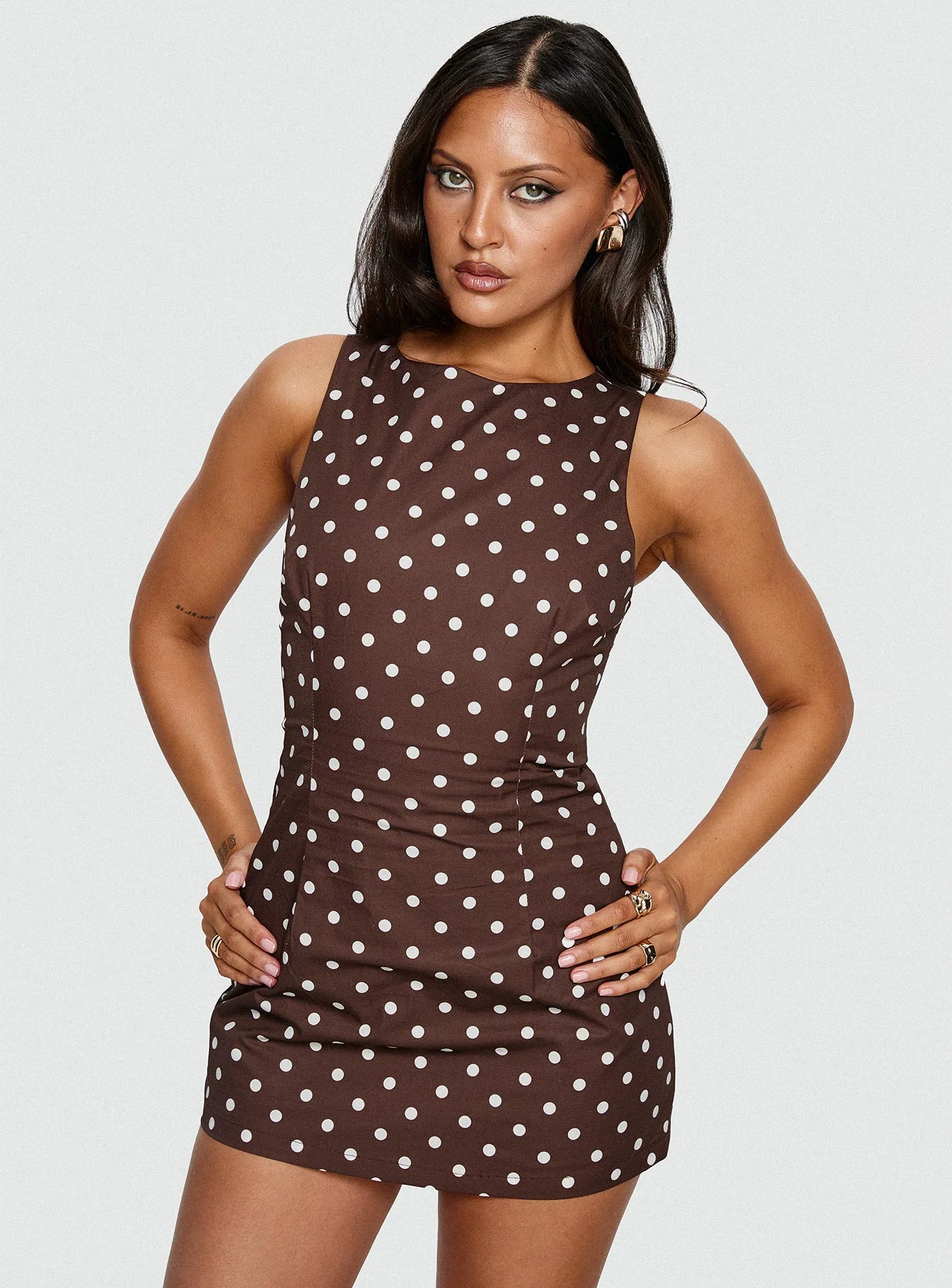 Yumiko Romper Brown Polka Dot - Image 8