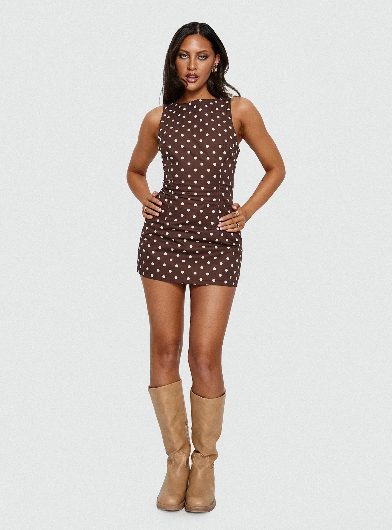 Yumiko Romper Brown Polka Dot - Image 9