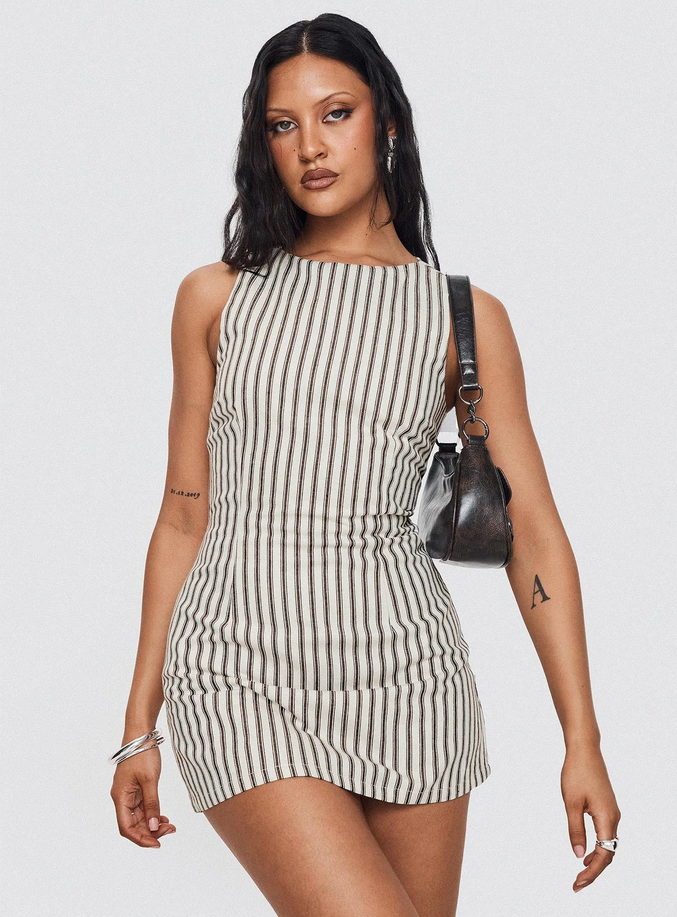 Yumiko Romper Brown Stripe Tall - Image 9