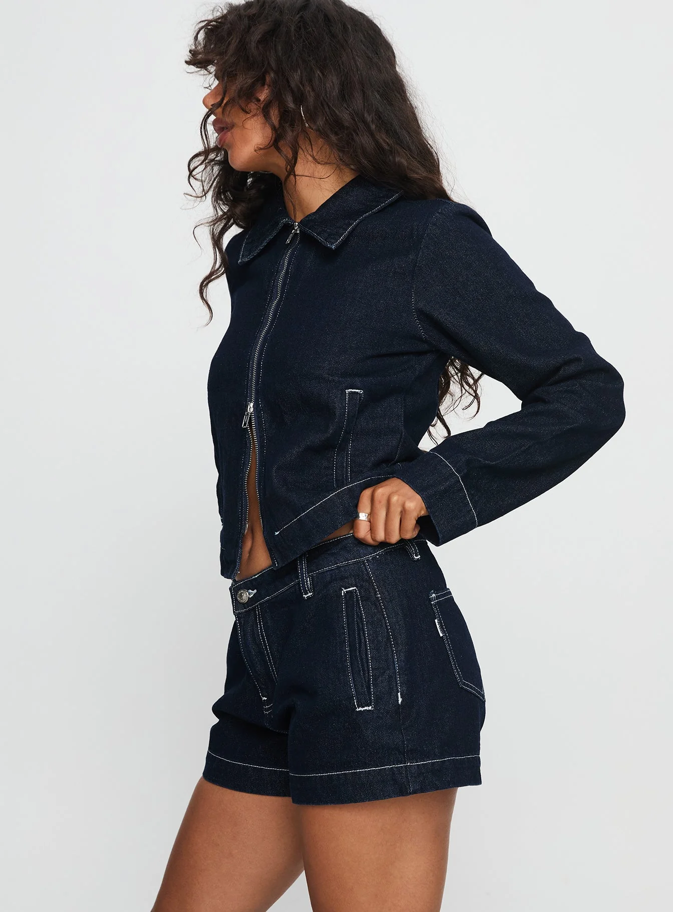 Yuritzi Denim Micro Shorts Indigo - Image 3