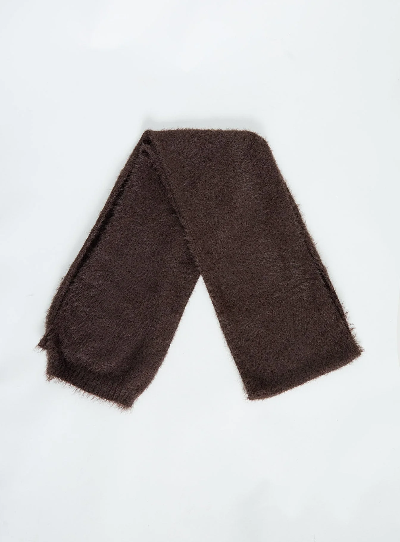 Yvetta Fluffy Scarf Brown - Image 2