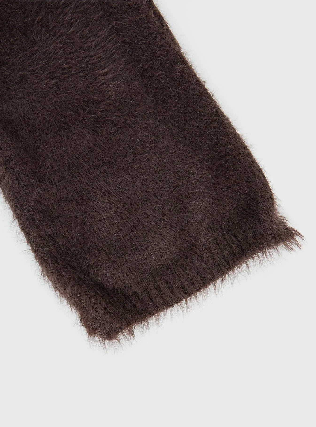 Yvetta Fluffy Scarf Brown - Image 3