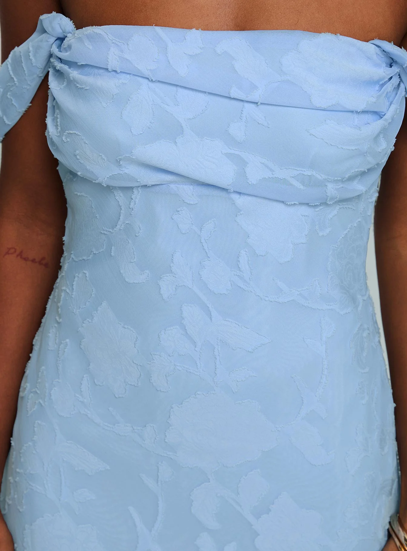 Zabbarra Off The Shoulder Mini Dress Blue - Image 6