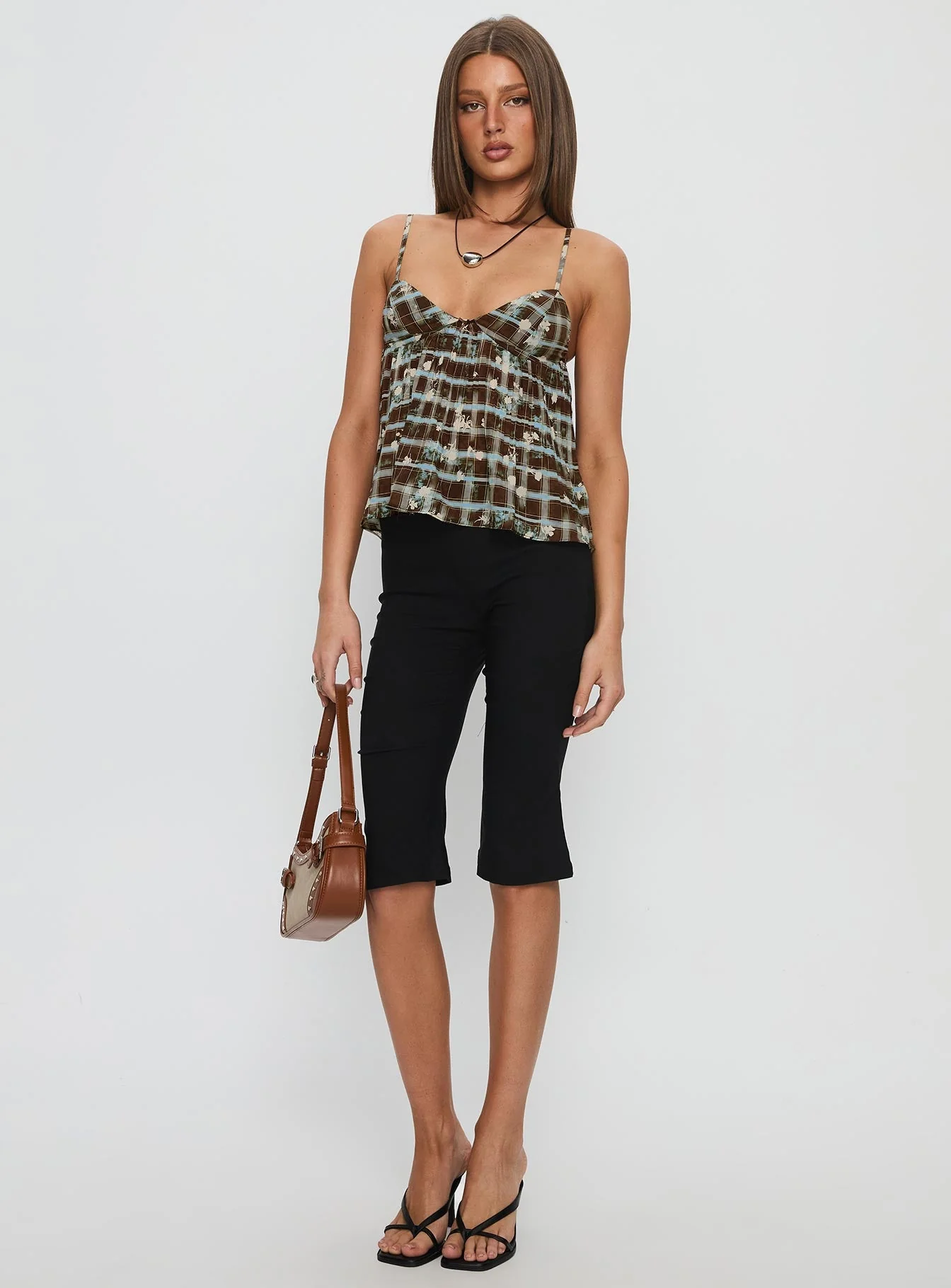 Zami Pleat Top Blue / Brown - Image 3