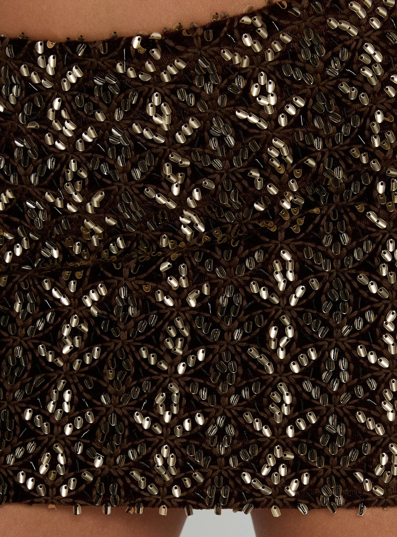 Zaraya Sequin Mini Skirt Brown - Image 5