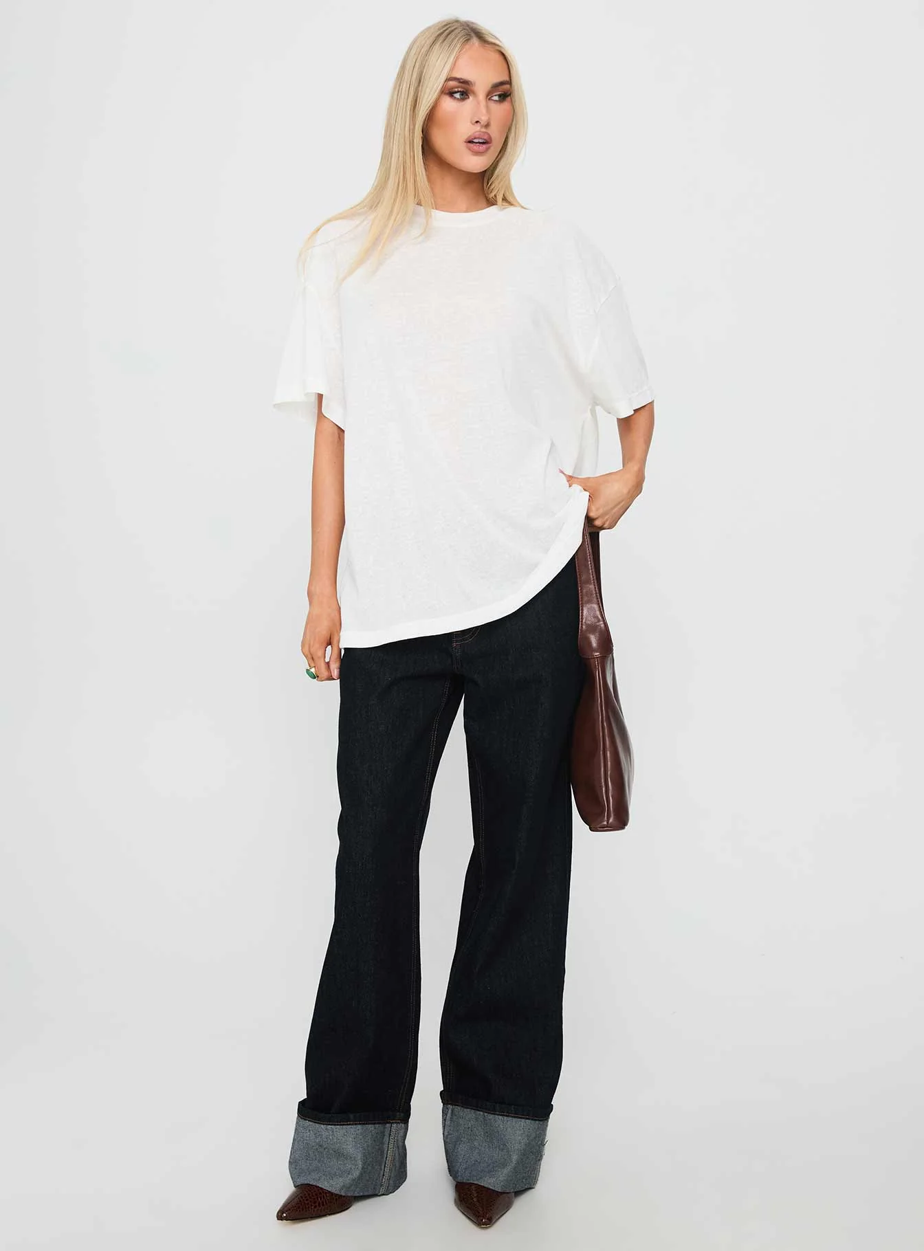 Zaydee Oversized Tee White - Image 3